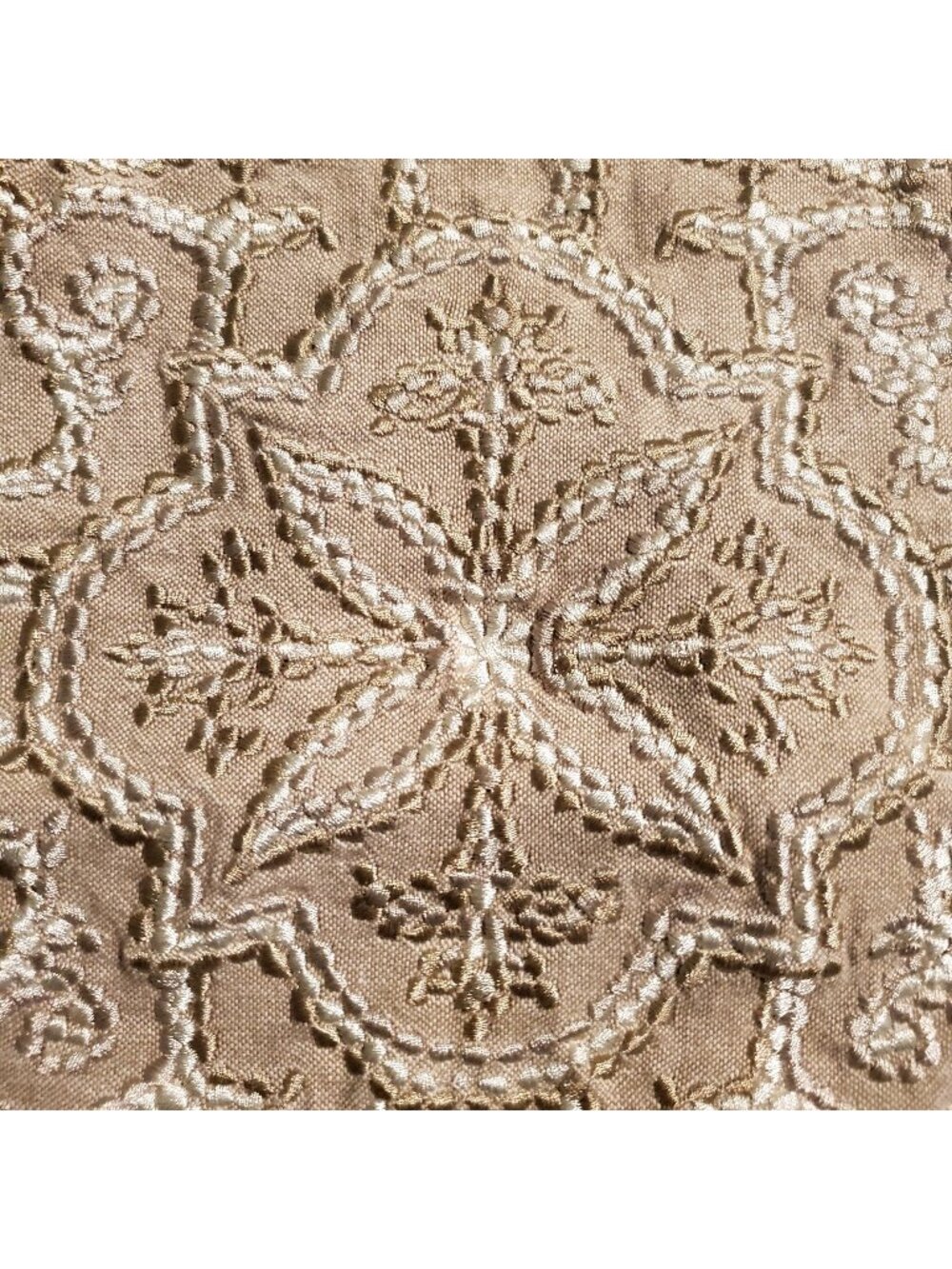 2 NOS VTG Nina Home Nina Campbell 16"sq Pillow Covers Beige Champagne Brocade